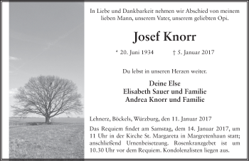 Traueranzeige von Josef Knorr 