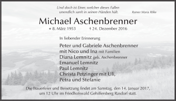 Traueranzeige von Michael Aschenbrenner 