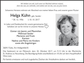 Traueranzeige von Helga Kühn 