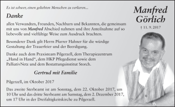 Traueranzeige von Manfred Görlich 