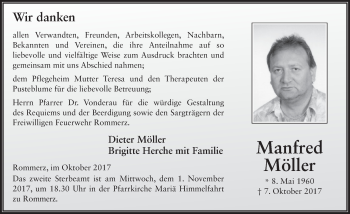Traueranzeige von Manfred Möller 