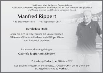 Traueranzeige von Manfred Rippert 