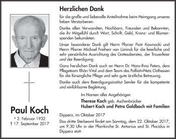 Traueranzeige von Paul Koch 