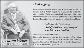 Traueranzeige von Anton Weber 