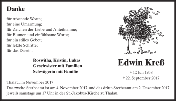Traueranzeige von Edwin Kreß 