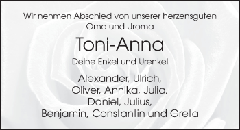 Traueranzeige von Toni-Anna Kotscher 