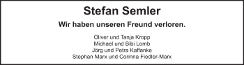 Traueranzeige von Stefan Semler 