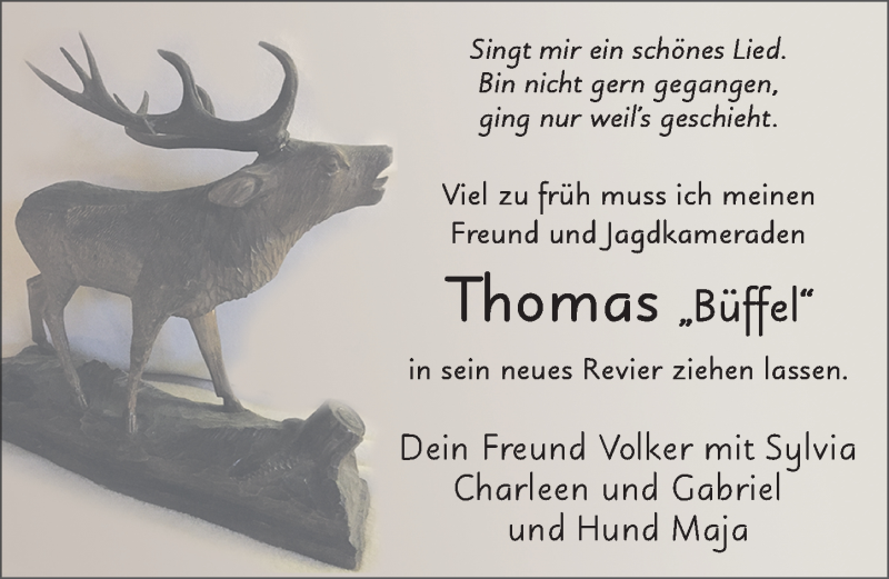 Traueranzeige für Thomas Wehner vom 27.12.2017 aus 