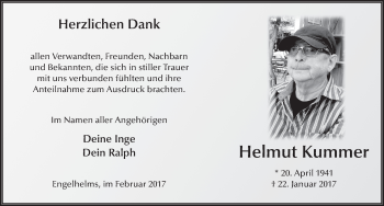 Traueranzeige von Helmut Kummer 