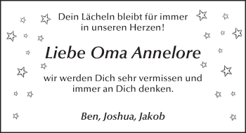 Traueranzeige von Annelore Wejda 