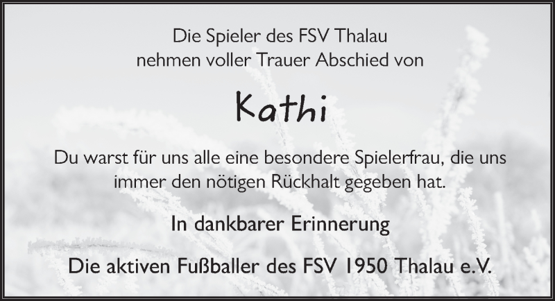  Traueranzeige für Katharina Klüber vom 17.02.2017 aus 