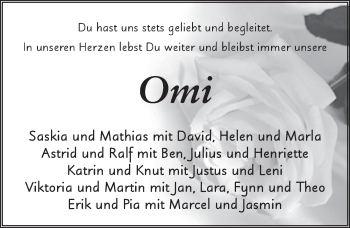 Traueranzeige von Johanna Heurich 