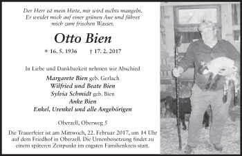 Traueranzeige von Otto Bien 