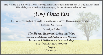 Traueranzeige von Eva Buchwald 