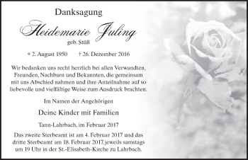 Traueranzeige von Heidemarie Juling 