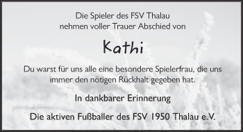 Traueranzeige von Katharina Klüber 