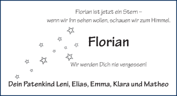 Traueranzeige von Florian Schöppner 