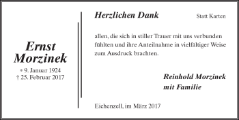 Traueranzeige von Ernst Morzinek 