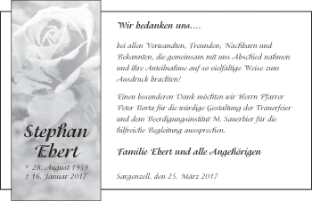 Traueranzeige von Stephan Ebert 