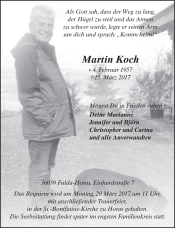 Traueranzeige von Martin Koch 