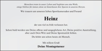 Traueranzeige von Heinz Kasper 