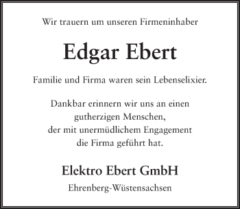 Traueranzeige von Edgar Ebert 