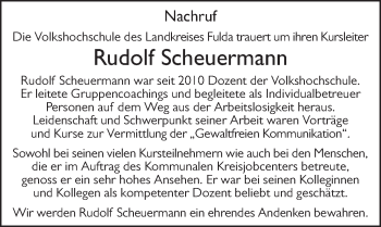 Traueranzeige von Rudi Scheuermann 