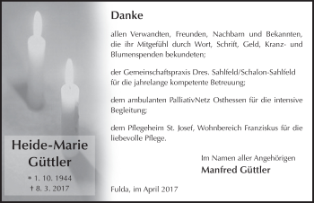 Traueranzeige von Heide-Marie Güttler 