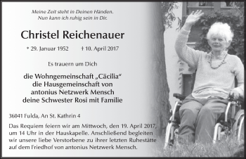 Traueranzeige von Christine Reichenauer 