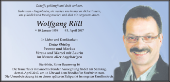 Traueranzeige von Wolfgang Röll 