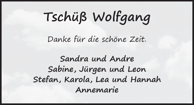  Traueranzeige für Wolfgang Röll vom 07.04.2017 aus 