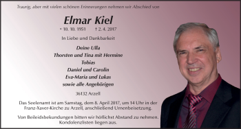 Traueranzeige von Elmar Kiel 