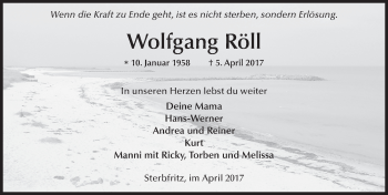 Traueranzeige von Wolfgang Röll 