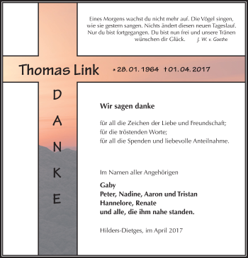 Traueranzeige von Thomas Link 