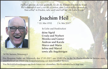 Traueranzeige von Joachim Heil 