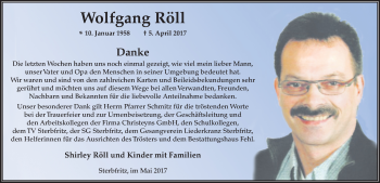 Traueranzeige von Wolfgang Röll 