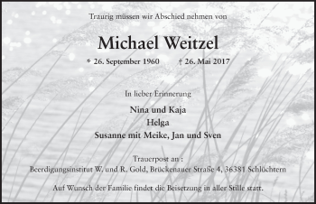 Traueranzeige von Michael Weitzel 