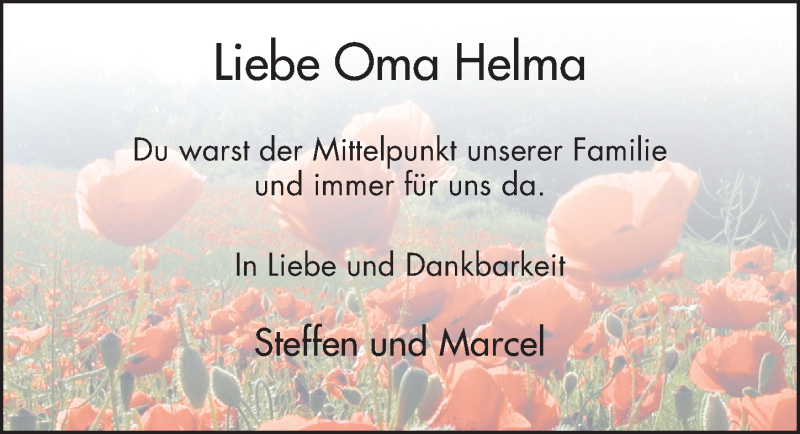  Traueranzeige für Helma Raab vom 16.05.2017 aus 