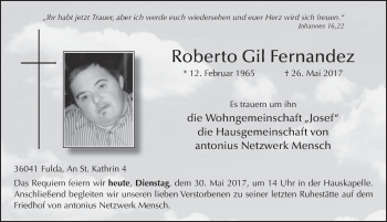 Traueranzeige von Roberto Gil Fernandez 