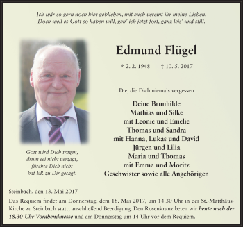 Traueranzeige von Edmund Flügel 