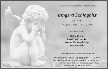 Traueranzeige von Irmgard Schingnitz 
