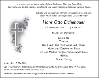 Traueranzeige von Hans Otto Eichenauer 