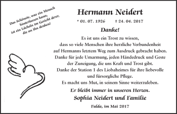 Traueranzeige von Hermann Neidert 