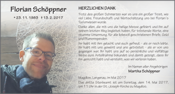 Traueranzeige von Florian Schöppner 