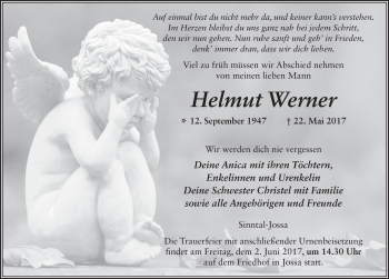 Traueranzeige von Helmut Werner 