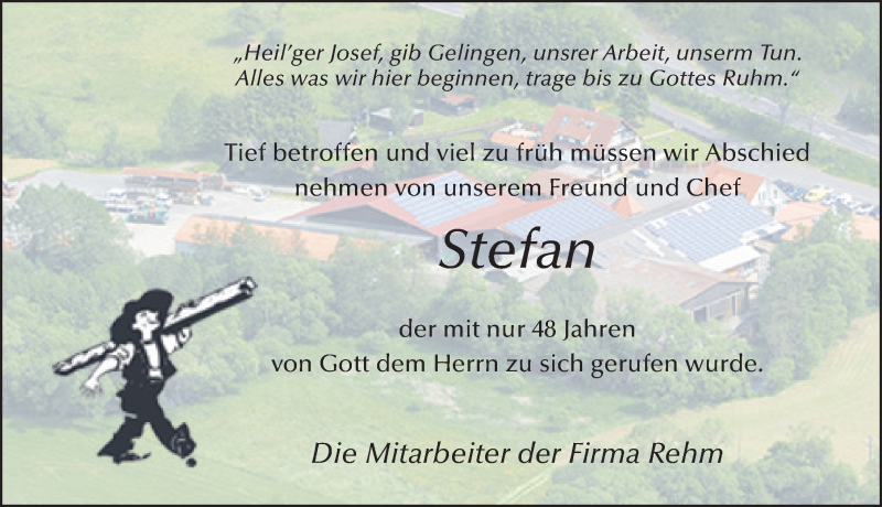  Traueranzeige für Stefan Rehm vom 30.05.2017 aus 