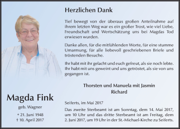 Traueranzeige von Magda Fink 