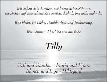 Traueranzeige von Mathilde Frank 