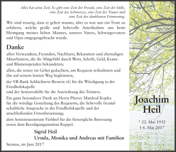 Traueranzeige von Joachim Heil 