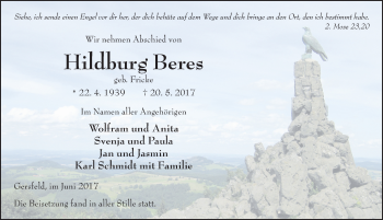 Traueranzeige von Hildburg Beres 